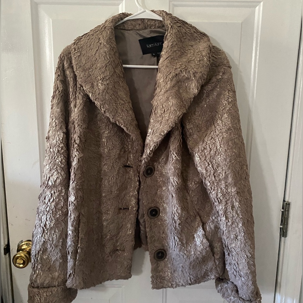 Karen Kane Fuzzy Metallic Jacket